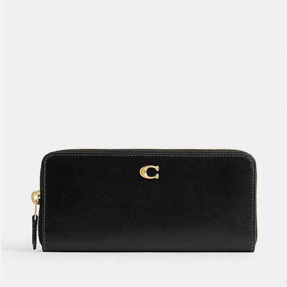 Coach Essential Slim Accordion Zip Wallet, Black - Picture 1 of 4